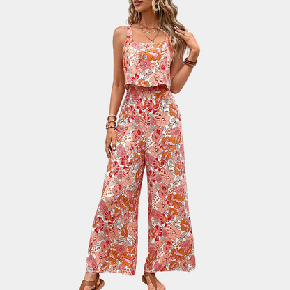 Desiree - Dames Bloemen Jumpsuit met Elegante Snit