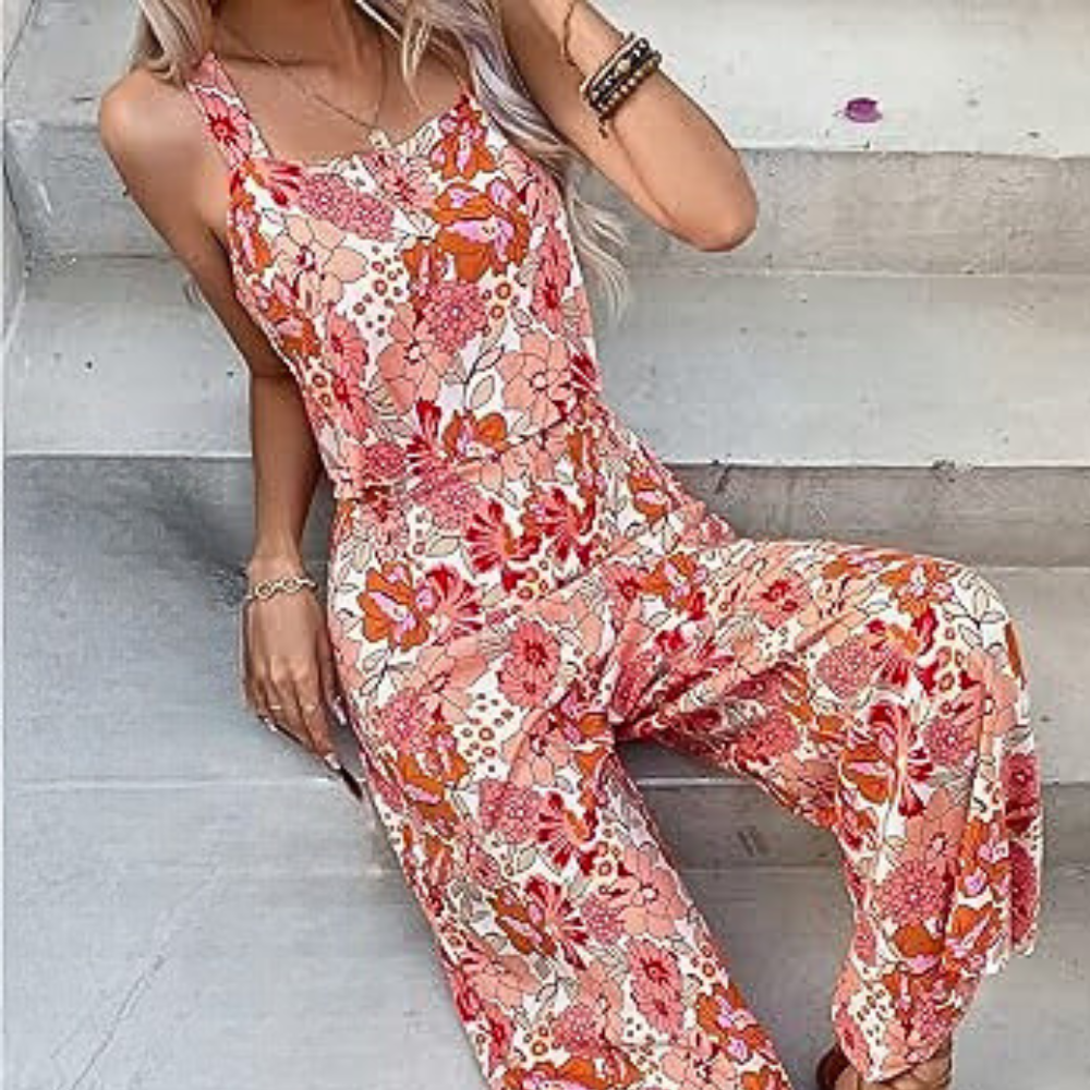 Desiree - Dames Bloemen Jumpsuit met Elegante Snit