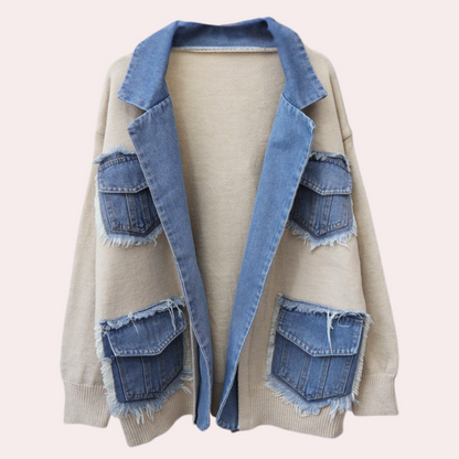 Hadria - Casual en stijlvol gebreid denim vest voor dames