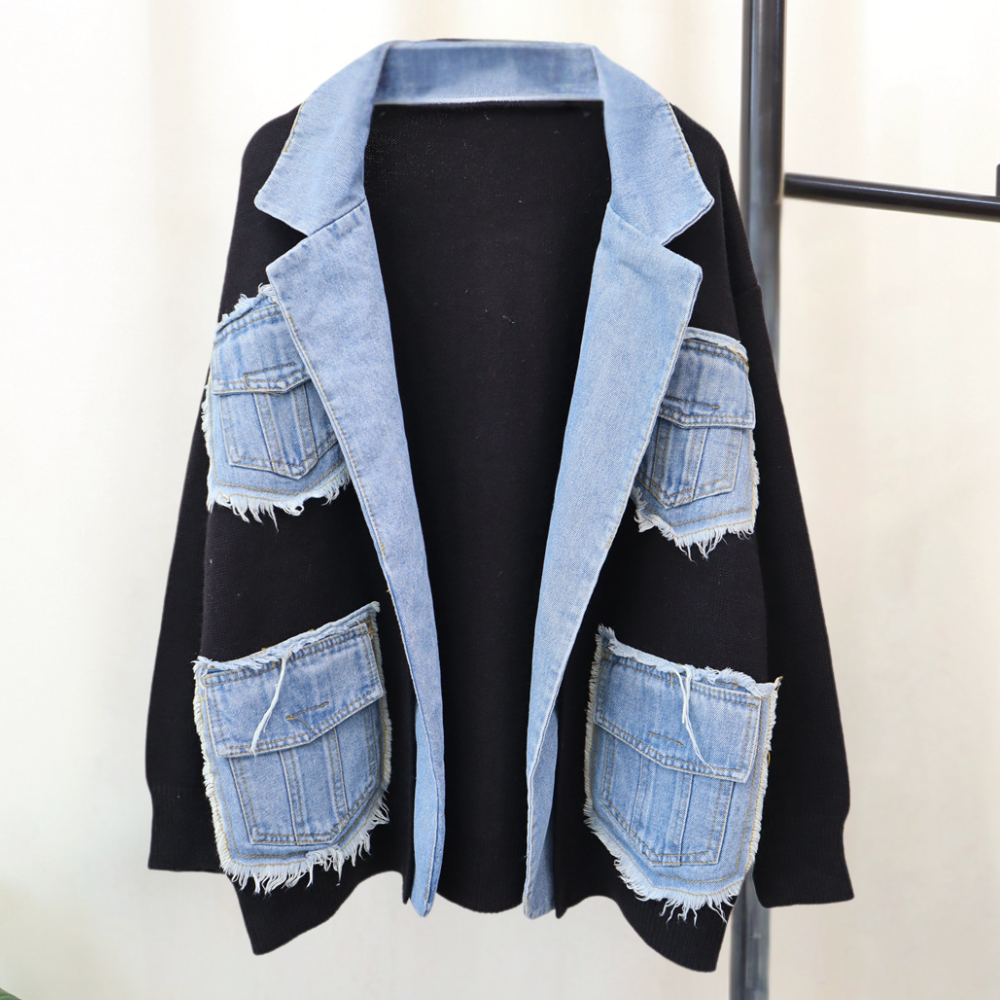 Hadria - Casual en stijlvol gebreid denim vest voor dames