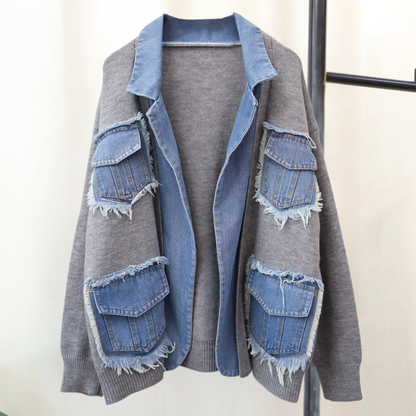 Hadria - Casual en stijlvol gebreid denim vest voor dames